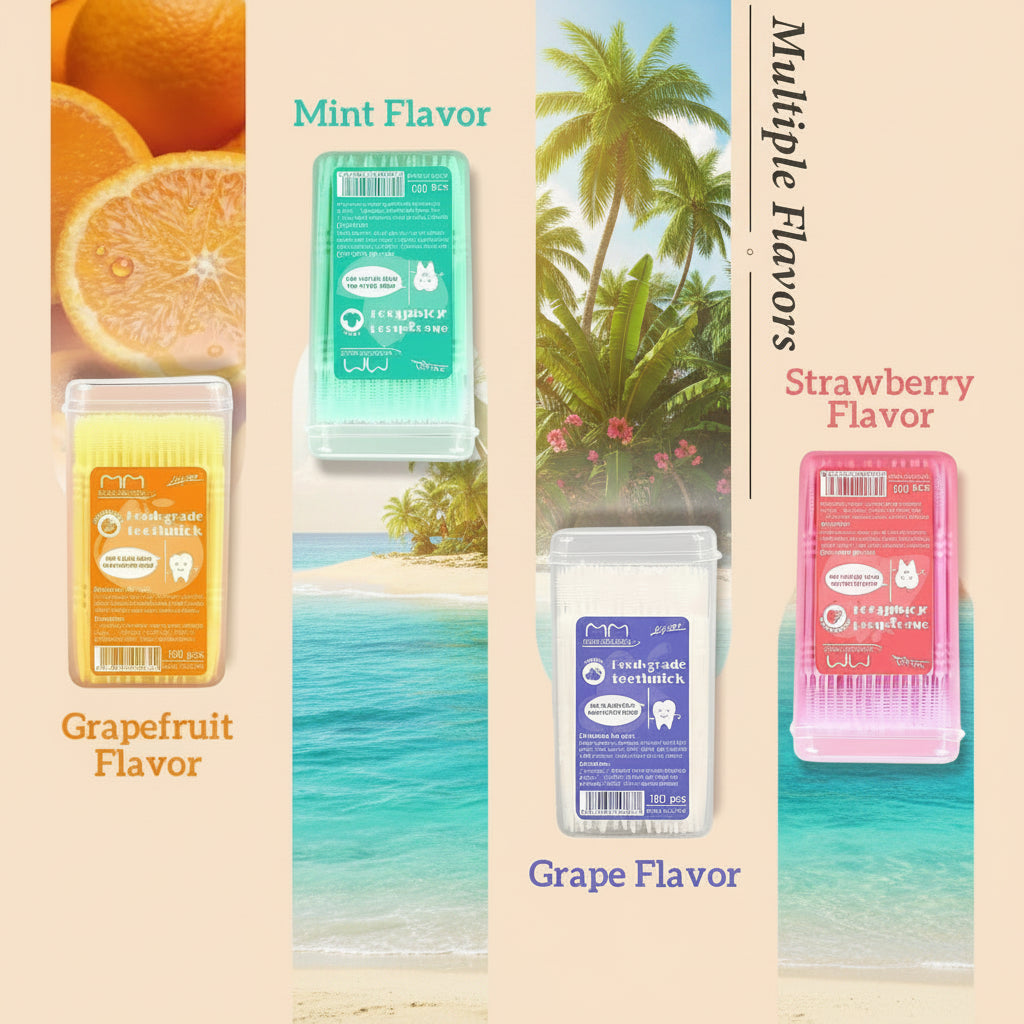 Flavored Toothpicks 100 Pack Mint, Grape, Strawberry, Grapefruit