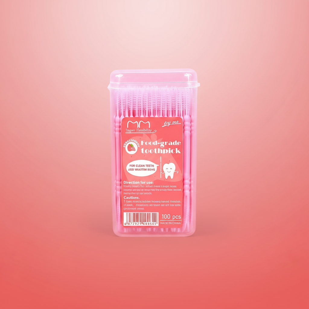 CashmereGlow Strawberry Flavored Dental Floss Picks 100 Pack