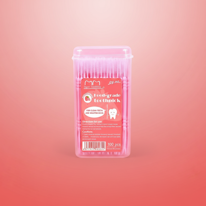 CashmereGlow Strawberry Flavored Dental Floss Picks 100 Pack
