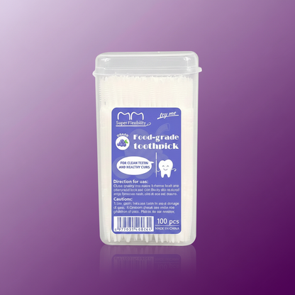 CashmereGlow Grape Flavored Dental Floss Picks 100 Pack